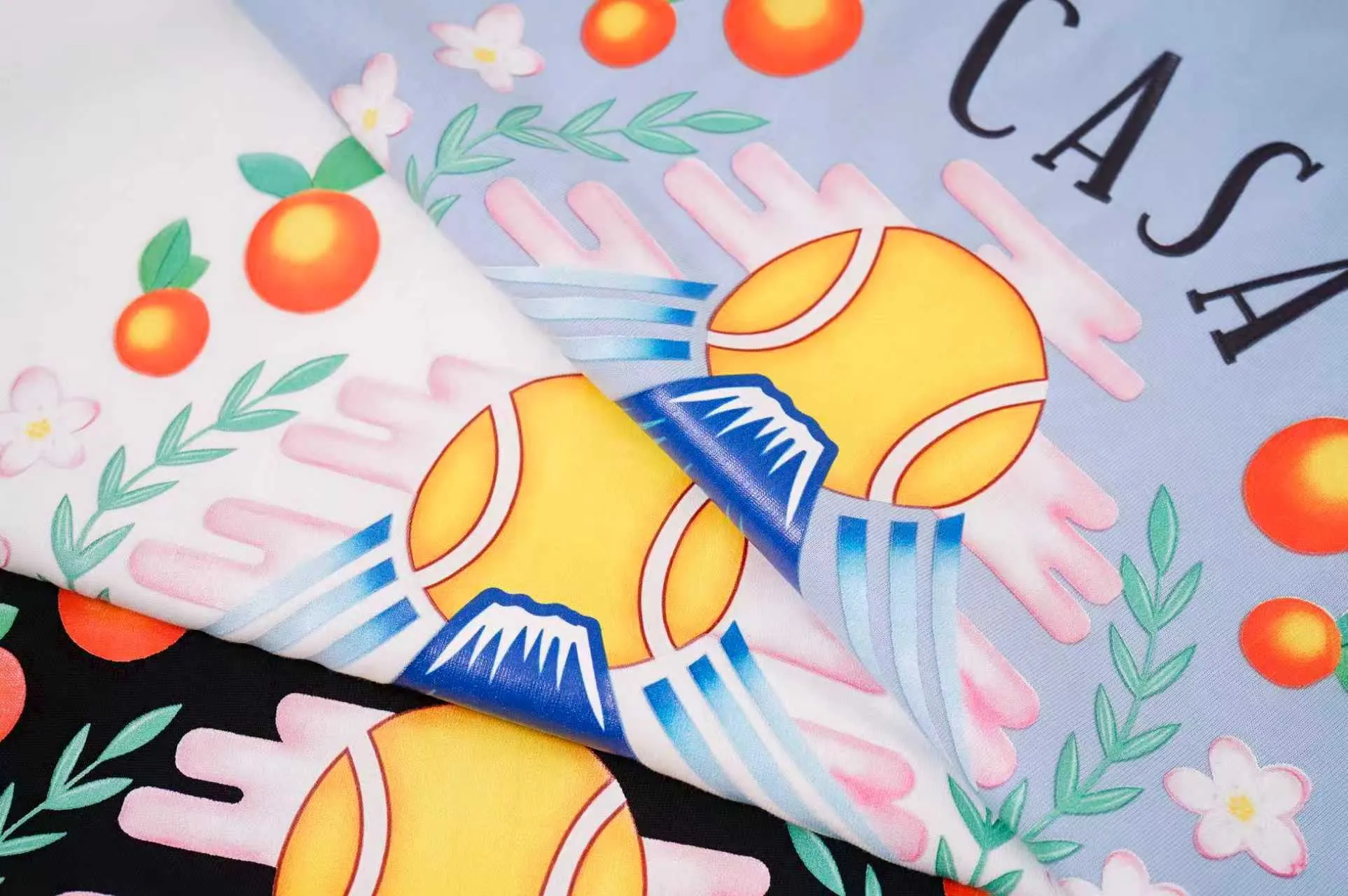 "𝙉𝙚𝙬♈️ Casablanca" 🏖Casablanca 25 spring and summer New Arrival letter logo printed short-sleeved T-shirt, made of 32 grams of dense double yarn cotton fabric, the fabric is soft. Color: Black White Light Blue Size: S M L XL 2XL